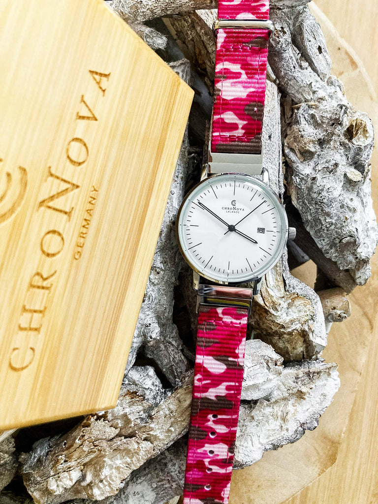 CHRONOVA LALANDE PinkCamouflage - Nylonarmband 